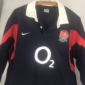Vintage Nike England O2 Rugby Jersey Long Sleeve